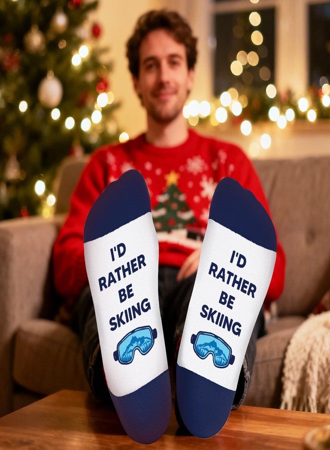 ZAGKOO Ski Gifts for Men, Women, Ski Lovers, Skiers - Skiing Gifts, Christmas Stocking Stuffers, Accessories for Him, Her, Girls, Teens - Funny Outdoor Master I'd Rather Be Snow Skiing Theme Socks - Image 5